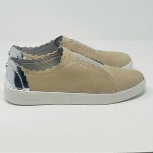 Cole Haan Crosscourt Grand Os Womens 10 Beige Scallop Slip-On Sneaker W17783